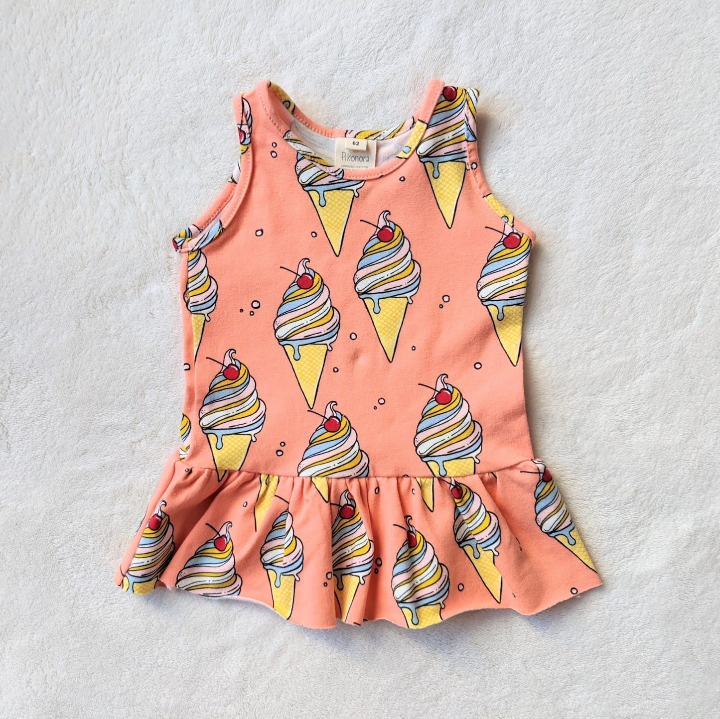 Robe rose manche courte ice cream